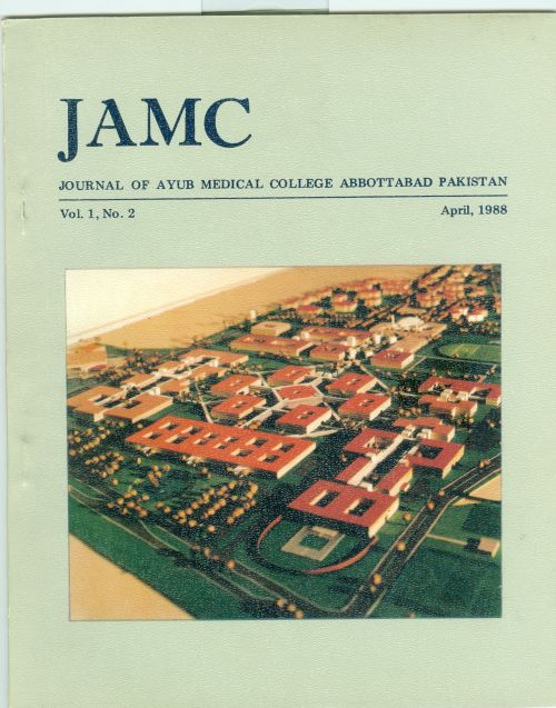 					View Vol. 1 No. 2 (1988): JOURNAL OF AYUB MEDICAL COLLEGE, ABBOTTABA
				