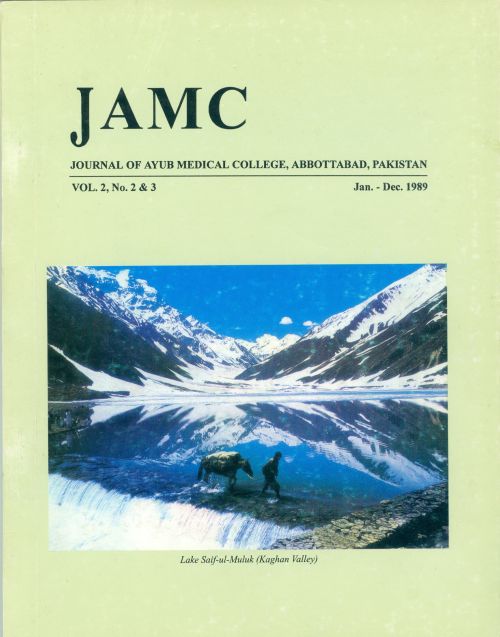 					View Vol. 2 No. 2'3 (1989): JOURNAL OF AYUB MEDICAL COLLEGE, ABBOTTABAD
				