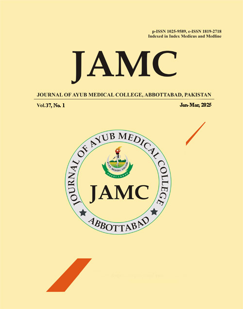 					View Vol. 37 No. 1 (2025): JOURNAL OF AYUB MEDICAL COLLEGE ABBOTTABAD
				